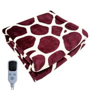 Heated Blanket Electric Throw Soft 𝐅𝐥eece Electric Blanket, Heating Blanket with 4 Time Settings, 6 Heat Settings, and 3 hrs Timer Auto Shut Off